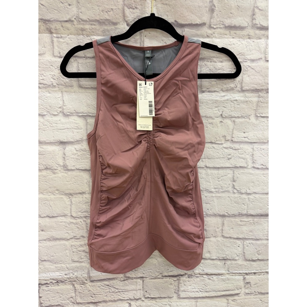 Adidas by Stella McCartney Comfort Athleisure Tank Ruched Pink & Grey Sz S NWT's